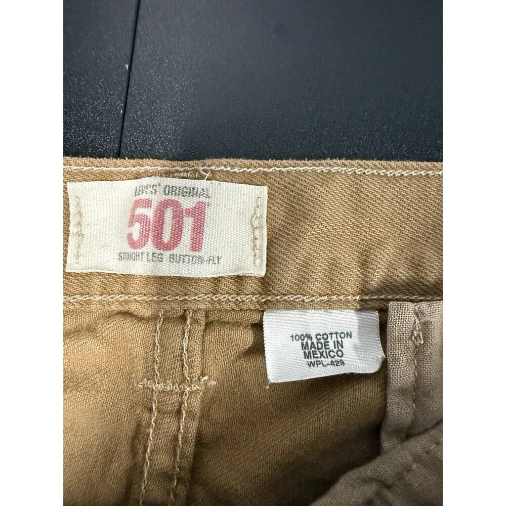 Levi-s Men's Beige Jeans Straight Regular Fit Mid Rise Button Fly 5-Pocket